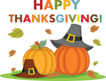 greeting with pumpkins happy thanksgiving clipart
